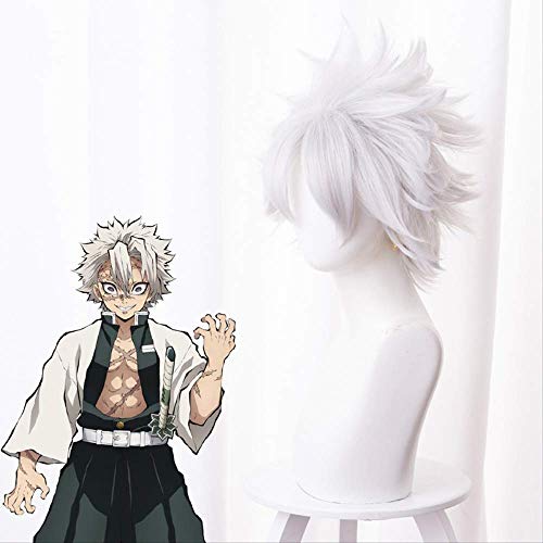 Devil's Blade Undead Kawamita Wind Post Silver Grey Exploding Head Short Cosplay Wig