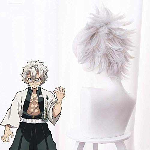 Devil's Blade Undead Kawamita Wind Post Silver Grey Exploding Head Short Cosplay Wig