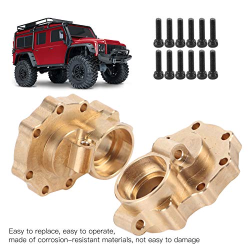 Dilwe Cubierta de Portal de latón, 1 par de Cubiertas de Portal de Nudillos de dirección de latón Delantero y Trasero con Tornillo de 12 Piezas Adecuado para TRAXXAS 82056-4 TRX-4 RC