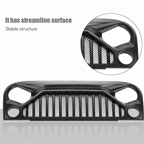 Dilwe RC Crawler Cuerpo de la Parrilla, Plastico Cuerpo de la Parrilla del Coche RC con Tornillos para Jeep Wrangler Crawler RC 1:10 Car Accesorios Frontal Set