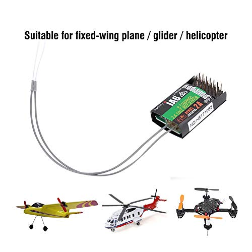 Dilwe Receptor RC, Accesorio de Control Remoto Flysky FS-IA6 6 Canales Receptor de Frecuencia de 2.4 GHz para FS-I6