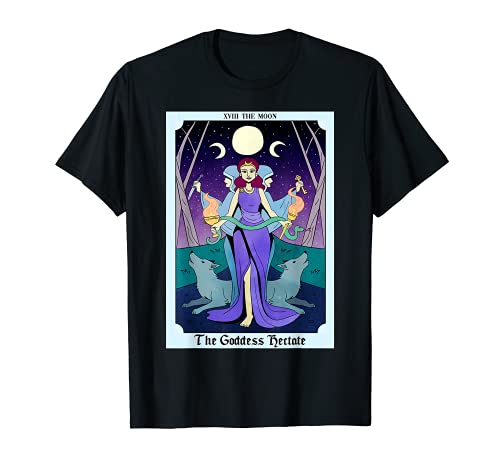 Diosa Hécate Carta del Tarot Serpiente Luna Antorcha Luz Camiseta