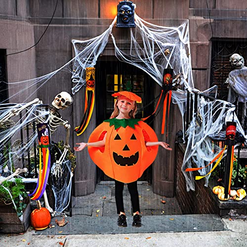 Disfraz De Calabaza De Halloween De 3 Piezas Disfraz De Calabaza De Fiesta Infantil Disfraz De Calabaza con Sombrero Disfraz De Calabaza Infantil para Carnaval, Juegos De rol, Fiestas TemáTicas