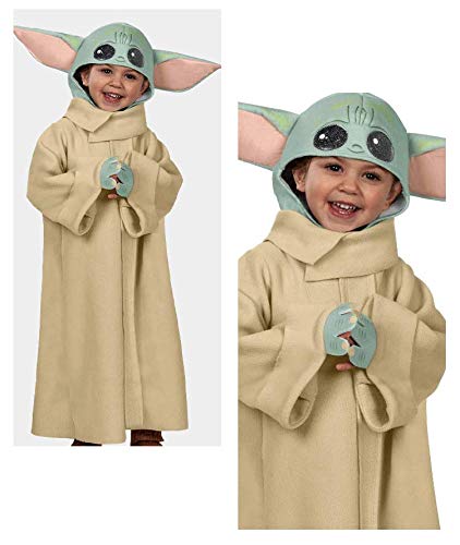 Disfraz infantil de Star Wars Yoda Baby Yoda Jedi Master Alien Cos Juego de rol (sombrero + ropa, M (5 ~ 7 años)