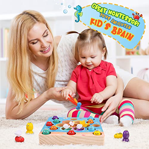 Diyfrety Juguetes Niños 3 4 5 6 años, Juguetes Montessori Juego Pescar Peces Regalo Niña 3-6 años Juguetes Bebe Regalos para Niños Juegos Educativos Niños 3-6 años Regalos Navidad Originales