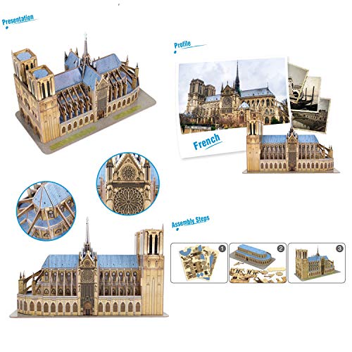 dmsc NOTRE DAME DE PAPRIS Puzzle Modelo 3D Kits (Pequeño)