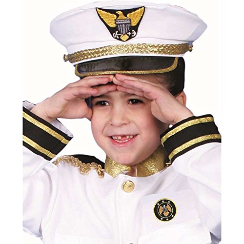 Dress Up America-Disfraz de Almirante de la Marina Deluxe: Talla M 8-10 años, 76-82, altura: 114-127 cm (229-M)