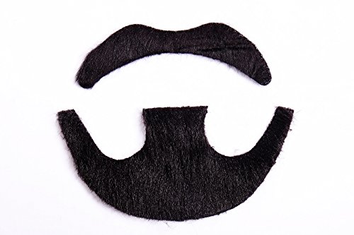 dressmeup - Carnaval Halloween Barba Falsa mostacho postizo Bigote y Perilla Set jeque árabe Simbad MM-018