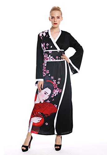 dressmeup - W-0288-S/M Disfraz mujer feminino Halloween quimono kimono Geisha Japón japonaise Chine Talla S/M