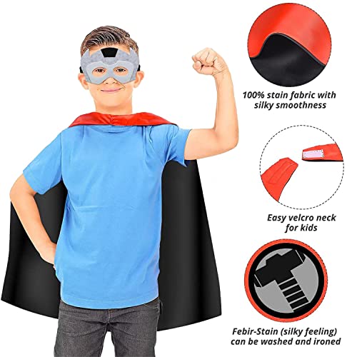 DWTECH Capas de Superhéroes para Niños,5 Capas/10 Máscaras - Capas de Disfraces de Superhéroes, Conjunto de,Regalo Juguete de Cumpleaños, Fiestas, Navidad o Carnaval