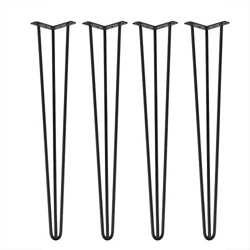 EBTOOLS Juego de 4 patas para muebles, patas de mesa de hierro para comedor antióxido, para mesas, escritorios, encimeras, mesas de cocina, con 5 agujeros perforados