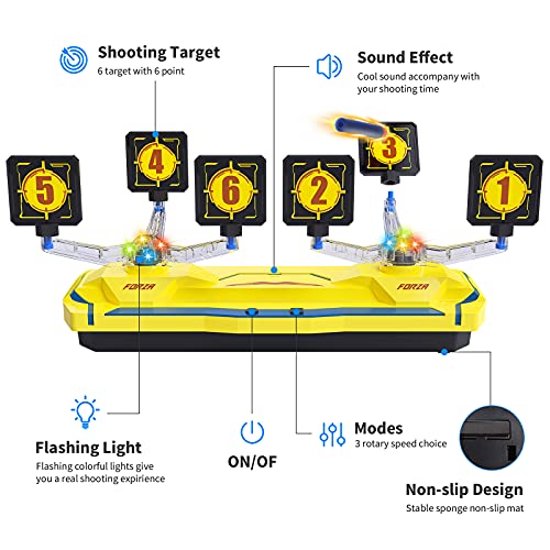 ECHOCUBE Objetivo de Tiro Eléctrico para Pistolas Nerf con 20 Dardos, 3 Velocidades Giratorias, Efectos de Luces y Sonido para Nerf N-Strike Elite/Mega/Rival Series(Solo Objetivo)