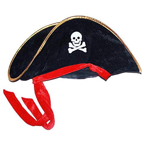 Ecloud Shop - Juego de Disfraces de Pirata, Capa, Sombrero, Pirata, Bandana, Parche en el Ojo con máscara de Fieltro, Espada, Pirata, Pistola, Gancho, Cosplay para Halloween (7 Piezas)