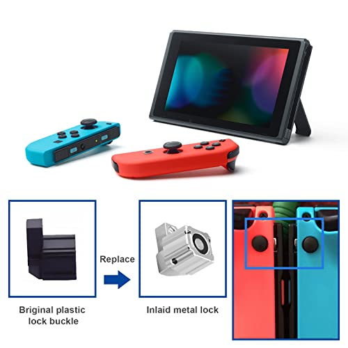 ECSiNG 3 pares de hebilla deslizante izquierda derecha cerradura de metal pestillo soporte controlador reemplazo pieza herramienta compatible con Nintendo Switch Joy-Con