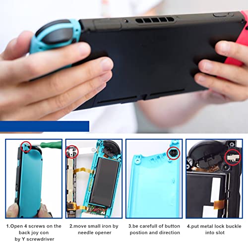 ECSiNG 3 pares de hebilla deslizante izquierda derecha cerradura de metal pestillo soporte controlador reemplazo pieza herramienta compatible con Nintendo Switch Joy-Con