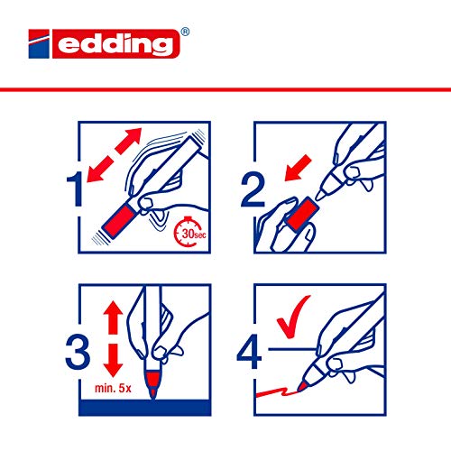 edding 4095 marcador de tiza - rosa neón - 1 rotulador de tiza - punta redonda 2-3 mm - rotulador para cristal borrables - para pizarras, vidrio y espejos - tiza líquida de cobertura opaca