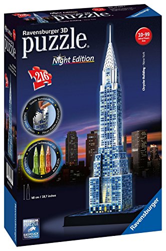 Edificio Chrysler - edición noche, 216 3D Jigsaw rompecabezas (Ravensburger)