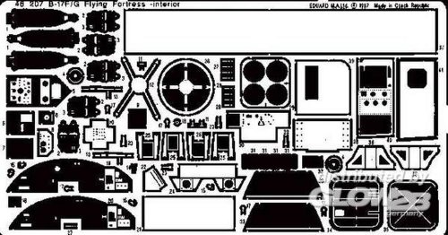 Eduard Accessories 48207 30502000 b-17 F/G FLYING Fortress Interior , color/modelo surtido