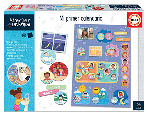 Educa 19098 Aprender es Divertido. Mi Primer Calendario. Juego Educativo Infantil. A Partir de 4 años, Color Variado