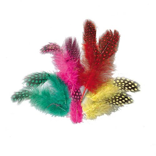 efco – "Guinea Fowl muletón Pluma, Plumas, Multicolor, 40 – 80 mm, 3 G, 36-Piece