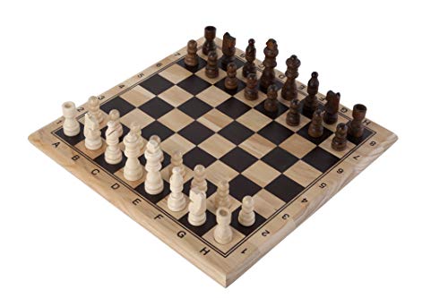 Engelhart - 150235-150236- Juego de ajedrez / Juego de Damas Madera de Abedul - 30 x 30 cm - Tablero de Juego de Madera Maciza - Juego Completo con Piezas - a Partir de 6 años (Ajedrez)