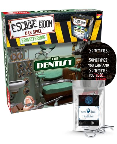 Escape Room Ampliación The Dentist – Juego familiar y de sociedad para adultos – Solo se puede jugar con el decodificador de crono + 2 pegatinas Escape + 1 adorno de metal