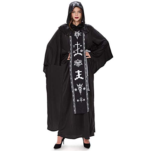 Eviktory Disfraces de Halloween para hombres y mujeres adultos Sombrero divertido Túnica Conjunto de capa Ropa Cosplay Mago Mago Vampiro Personaje del juego Mascarada Carnavales Accesorios Decoracion