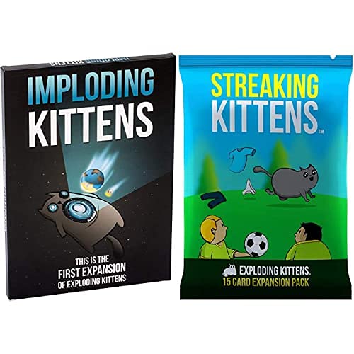 Exploding Kittens Imploding Kittens: Primera Expansión De - En Inglés + Streaking Kittens: This Is The Second Expansion of, Barraja De Cartas