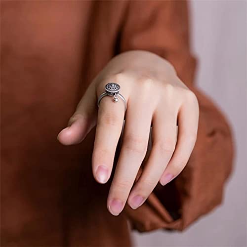 F Fityle 2xFashion Rotativo Anillo Mantra de Seis Caracteres Anillos de Joyería de Tamaño Variable Regalos