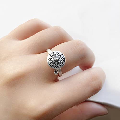 F Fityle 2xFashion Rotativo Anillo Mantra de Seis Caracteres Anillos de Joyería de Tamaño Variable Regalos