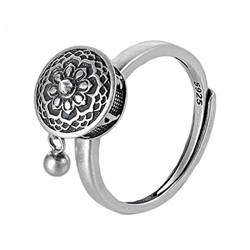 F Fityle 2xFashion Rotativo Anillo Mantra de Seis Caracteres Anillos de Joyería de Tamaño Variable Regalos