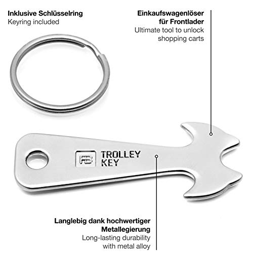 FABACH Llavero de metal para carro de la compra, sustituye a la ficha del carro de la compra, llavero de metal para llavero y llavero, no se queda atascado en el carro de la compra.