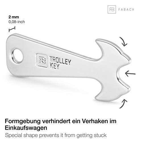 FABACH Llavero de metal para carro de la compra, sustituye a la ficha del carro de la compra, llavero de metal para llavero y llavero, no se queda atascado en el carro de la compra.