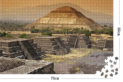 FAWFAW Rompecabezas Niños Y Adultos 1000 Piezas, Pirámide del Sol, Teotihuacan, México