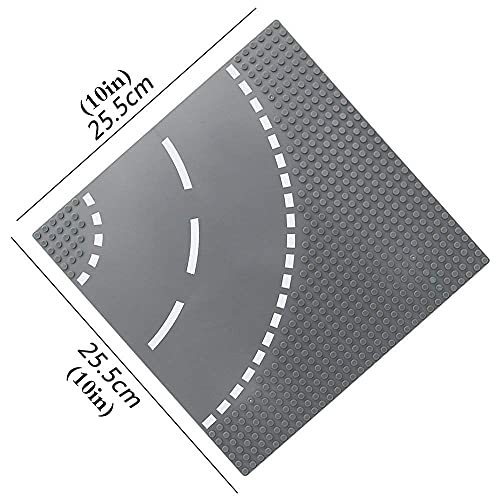 Feleph Curva City Base de Juguete de Pista de Carretera de Construcción, 25 cm de Lado para tu Ciudad, Calle o Carreteras Suplementario,Compatible con Todas Las Marcas (4 Piezas)