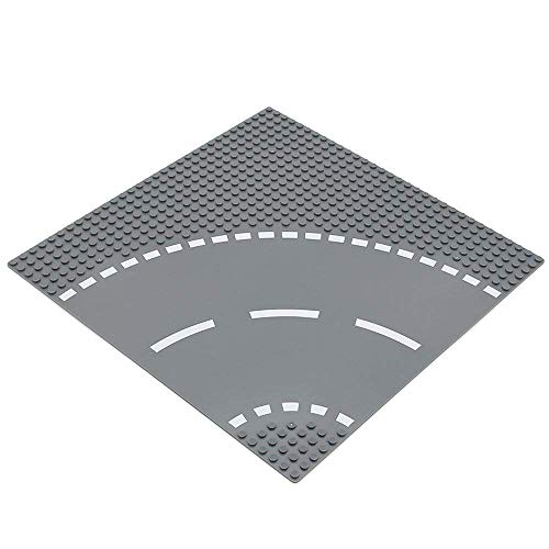 Feleph Curva City Base de Juguete de Pista de Carretera de Construcción, 25 cm de Lado para tu Ciudad, Calle o Carreteras Suplementario,Compatible con Todas Las Marcas (4 Piezas)