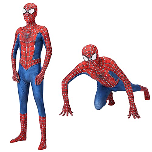 FGZIO Traje de Disfraz de Spiderman para niños Adultos, Disfraces de superhéroe para niños, niños, Mono de Licra y Spandex, Estilo 3D, Disfraces de Carnaval de Halloween (Rojo,170-180CM)