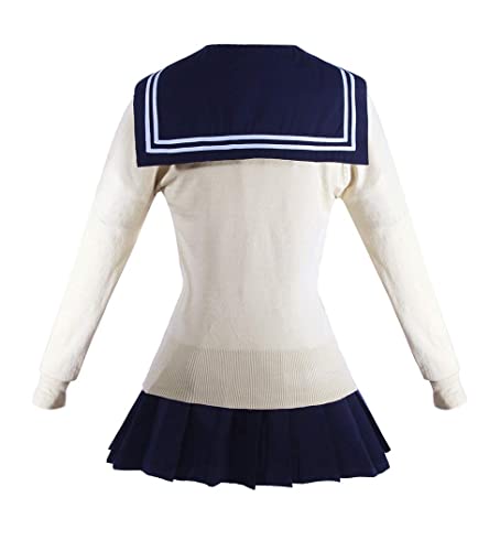 Fiamll Disfraz de uniforme escolar japonés de manga corta para mujer, uniforme de sailor, cosplay, disfraz, disfraz completo, beige, S