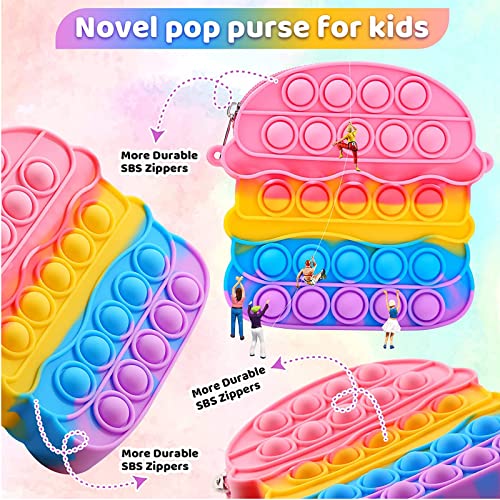 Fidget Toys Pop It - Bolso Bandolera, Push it Pop Bolsillos, Bolso de Mano para niños, Pop Fidget Game Rainbow Stress Relief AntiAnxiety Toy para niños o Adultos, Juego de Hamburgo