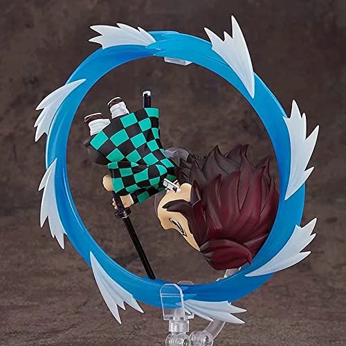 Figura de juego de anime de Japón, Demon Slayer Tanjiro Q Versión clásica Nendoroid Look Ghost Killing Team Colección Adornos Versión Acción Muñeca de PVC Modelo Juguete (10 cm)