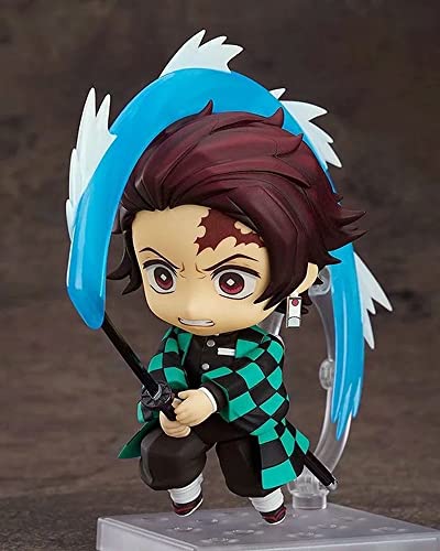 Figura de juego de anime de Japón, Demon Slayer Tanjiro Q Versión clásica Nendoroid Look Ghost Killing Team Colección Adornos Versión Acción Muñeca de PVC Modelo Juguete (10 cm)