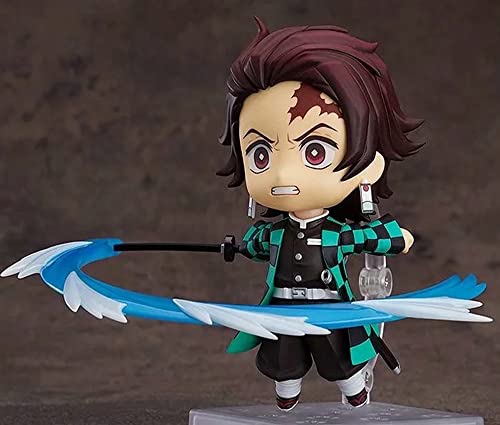 Figura de juego de anime de Japón, Demon Slayer Tanjiro Q Versión clásica Nendoroid Look Ghost Killing Team Colección Adornos Versión Acción Muñeca de PVC Modelo Juguete (10 cm)