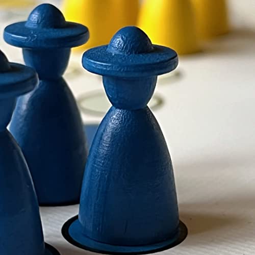 Figuras de juego de mesa de machos con sombrero, semicono de madera, tamaño 13/26 mm (6 x 10 colores básicos)