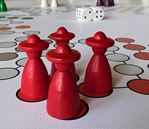 Figuras de juego de mesa de machos con sombrero, semicono de madera, tamaño 13/26 mm (6 x 10 colores básicos)