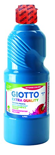 Fila 135561 Bote Tempera Escolar de 500 ml (Lavable, sin Gluten) Color Azul Cyan