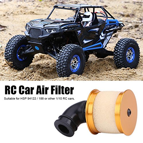 Filtro de Aire RC, Aleación de Aluminio RC Coche Esponja Filtro de Aire RC Accesorios para HSP 94122/188 1/10 Modelo de Control Remoto Vehículo(Dorado)