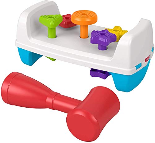 Fisher Price - Mesita de Actividades, Formas y Martillito, Juguete para Bebés + 12 Meses (Mattel GJW05)