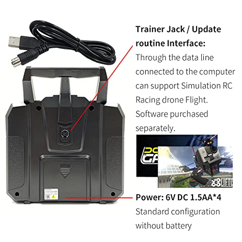 Flysky FS-i6X - Mando a distancia (10 canales, 2,4 GHz, AFHDS, 2 A, mando a distancia con FS-iA10B, receptor para control remoto Airplane Modo 2)