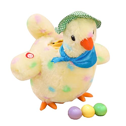 Frotox Juguete eléctrico para Poner Huevos de gallina, Sonido Realista para Cantar y oscilante, gallina para Poner Huevos, Juguete de Pollo de Peluche para niños bebés