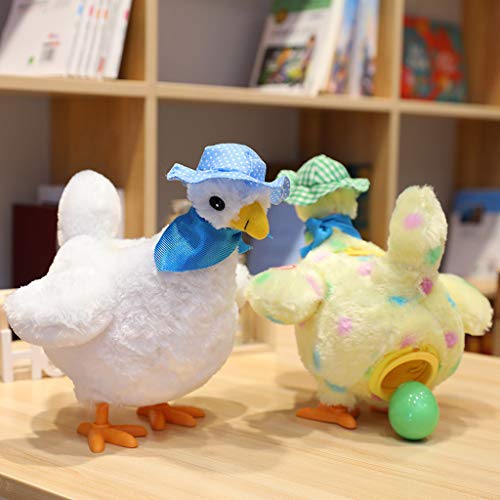 Frotox Juguete eléctrico para Poner Huevos de gallina, Sonido Realista para Cantar y oscilante, gallina para Poner Huevos, Juguete de Pollo de Peluche para niños bebés